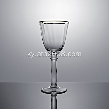 Алтын Rimmed Crystal Wine айнек топтому